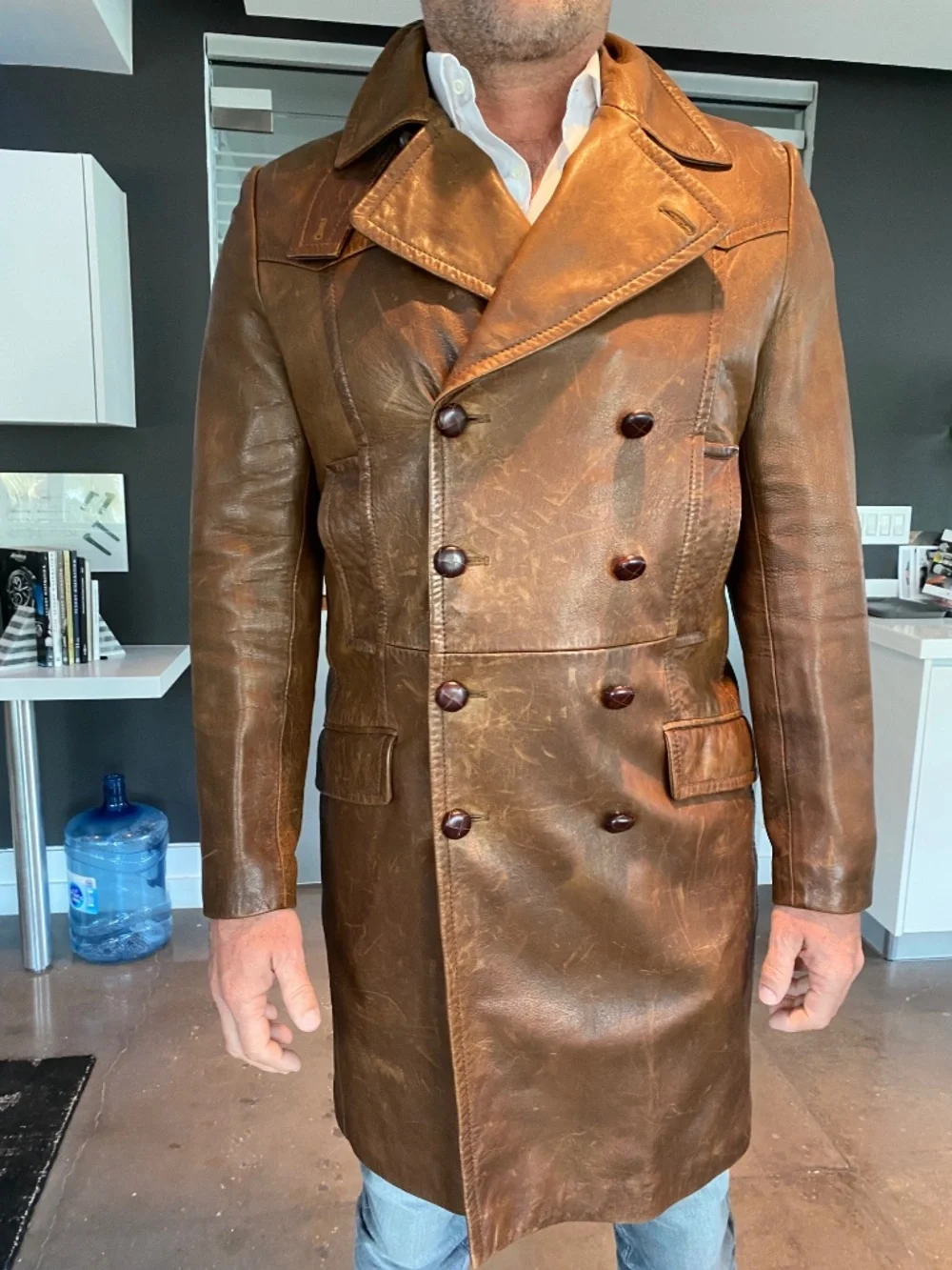 DOLCE AND GABBANA  LONG COAT leather (lamb)